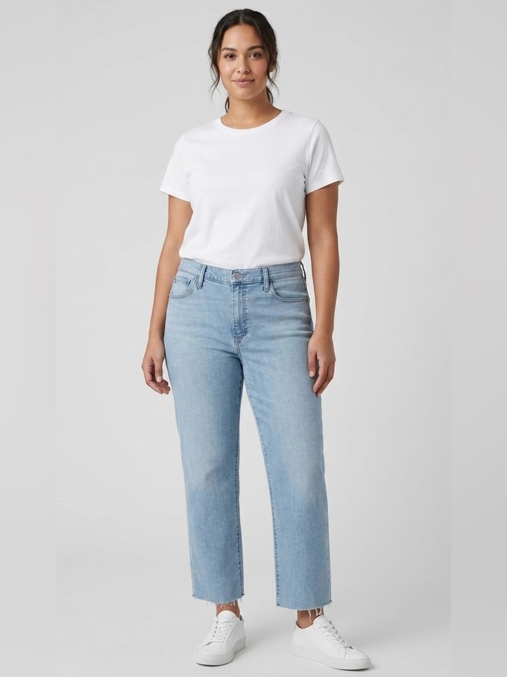 Hudson Jeans Rosalie High Rise. Wide Leg Ankle Jeans - Light Blue